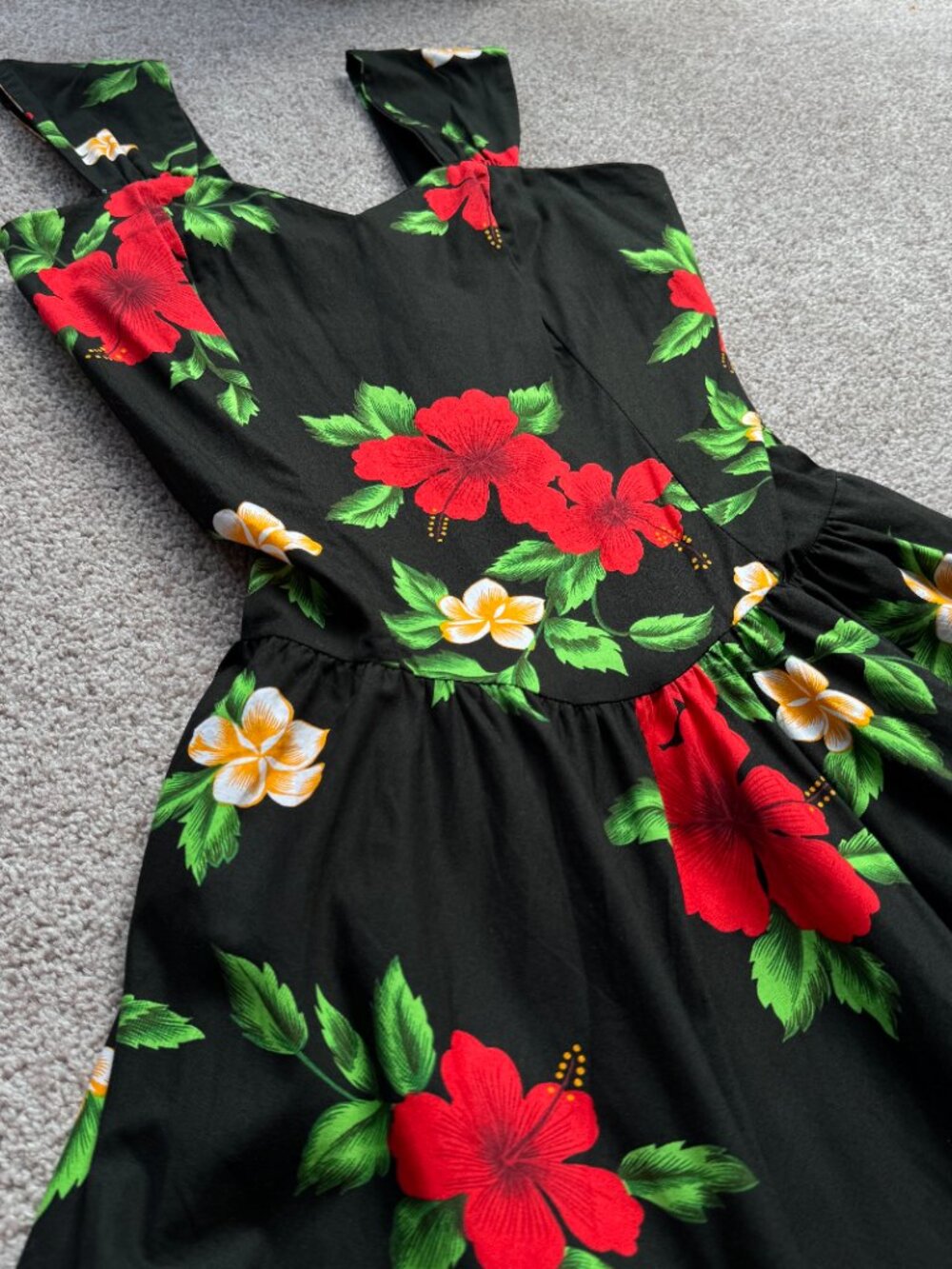 Royal Hawaiian Creations Floral Dress Black Made in Hawaii M